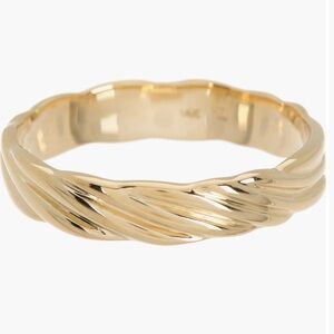 Bony levy 14k gold twist band ring textured size 6